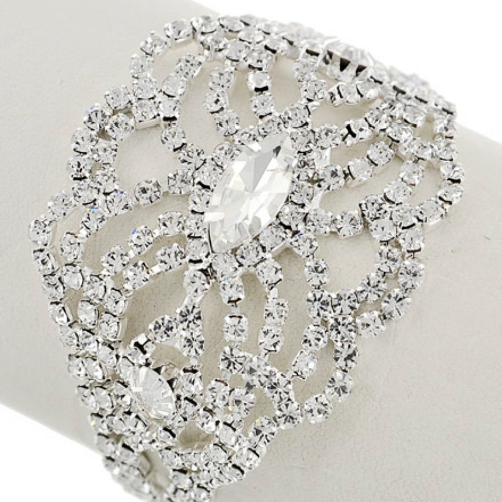 Silver Tone Rhinestone Bracelet